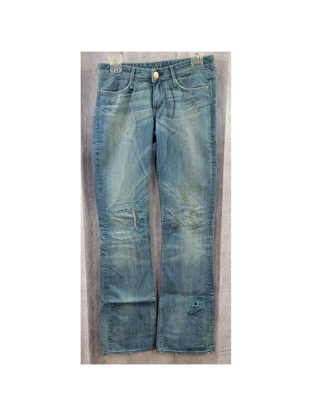 Earnest Sewn No 25 Force Trash Jeans Women's 27 Distressed Straight Denim